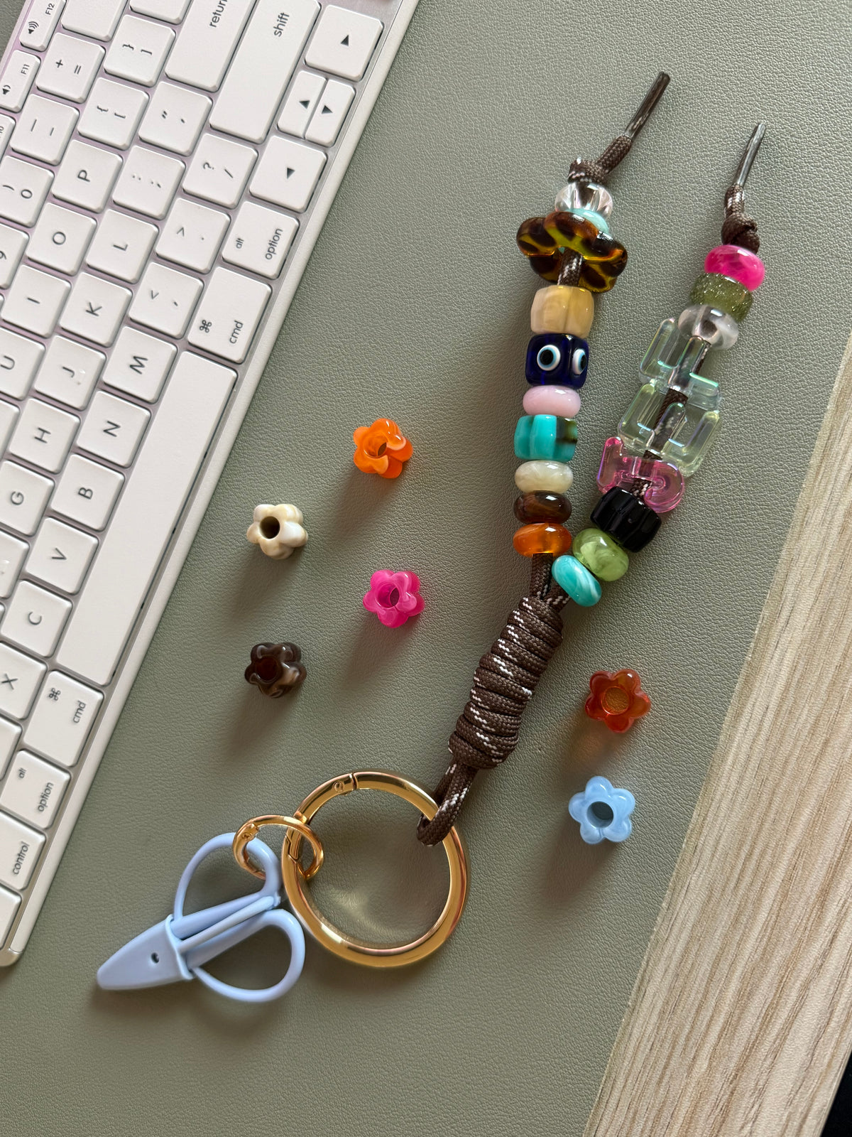 Brown and Gold Scissor Fob